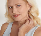 Susan Graver Amethyst Tonal Ombre Goldtone Beaded Hoop Earrings